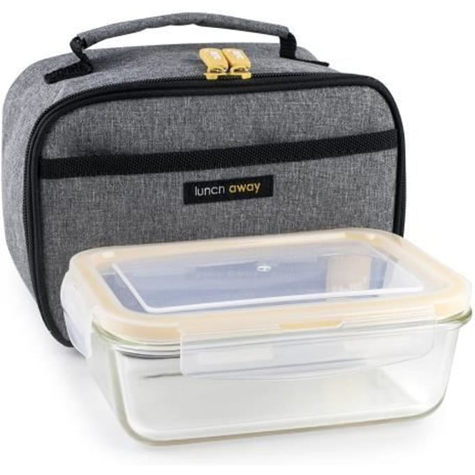 Lunchtrommel met accessoires Ibili 753401g Grijs Polyester Borosilicaatglas 21 x 13 x 14 cm