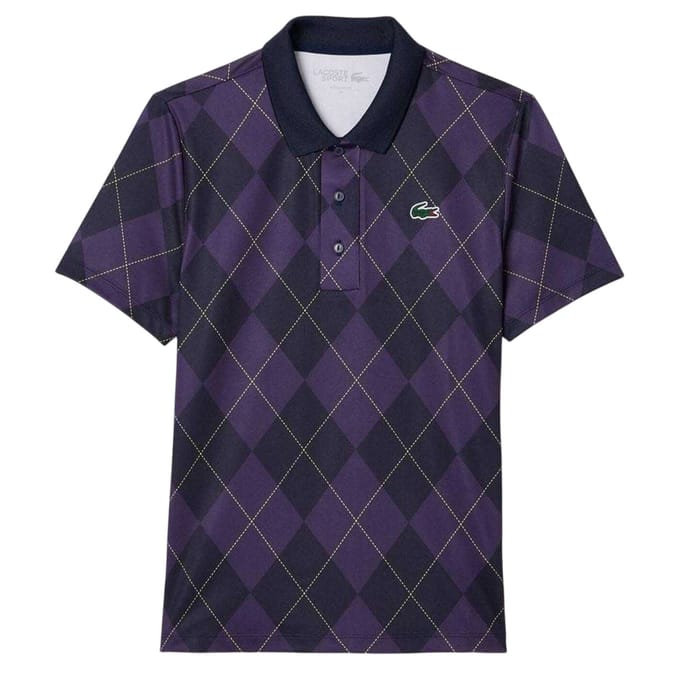 Lacoste Dames Geruite Ultra Dry Polo Shirt (Paars)