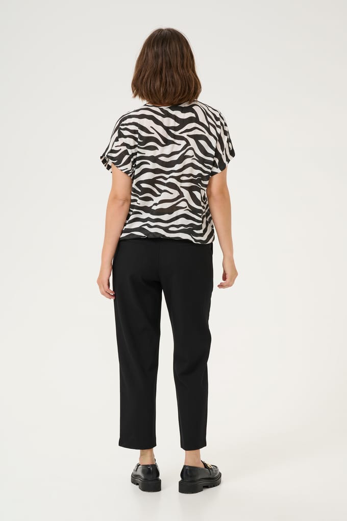 Mouwloos shirt Loose fit Black/Chalk Animal Print