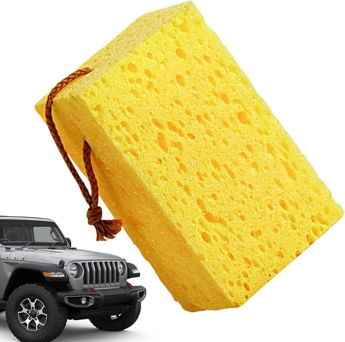 Autosponzen Set - Reinigingssponzen - Auto Wassen - Efficiënt Hoog Schuim - 17x10x8cm - Geel