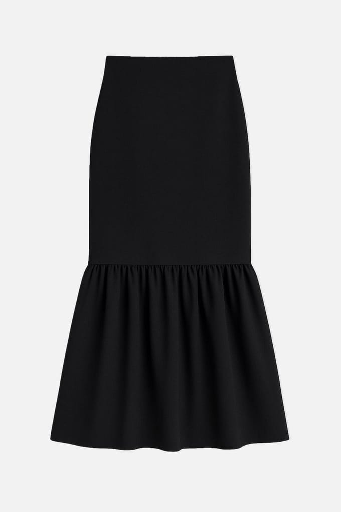 Touché Privé - Crêpe rok met volants - Zwart - Dames
