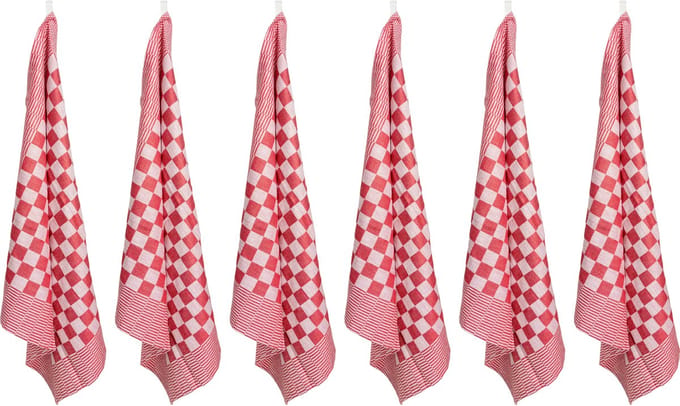 CarrÉ Keukenhanddoek Rood Set6 65x65cm - Katoen