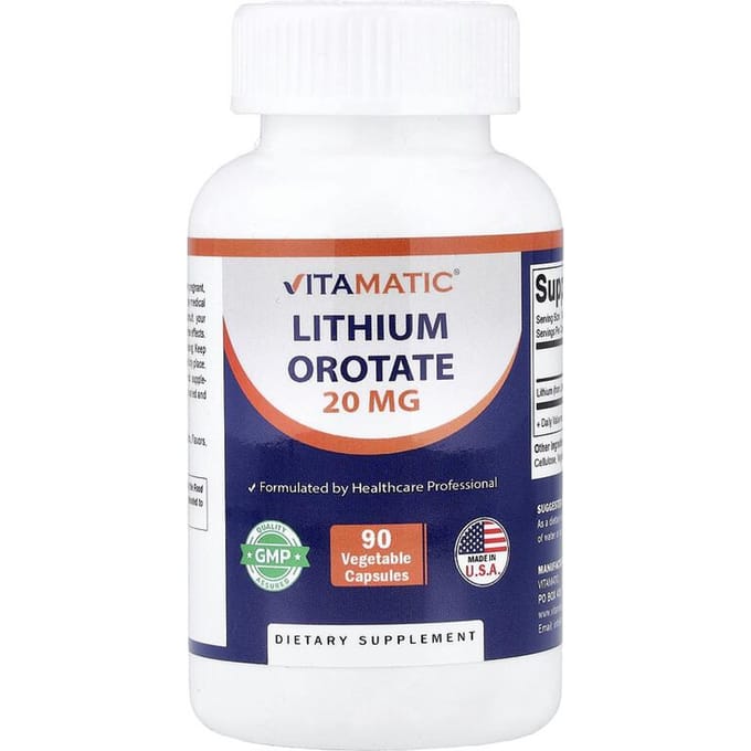 Lithium Orotate, 20 mg, 90 Vegetable Capsules