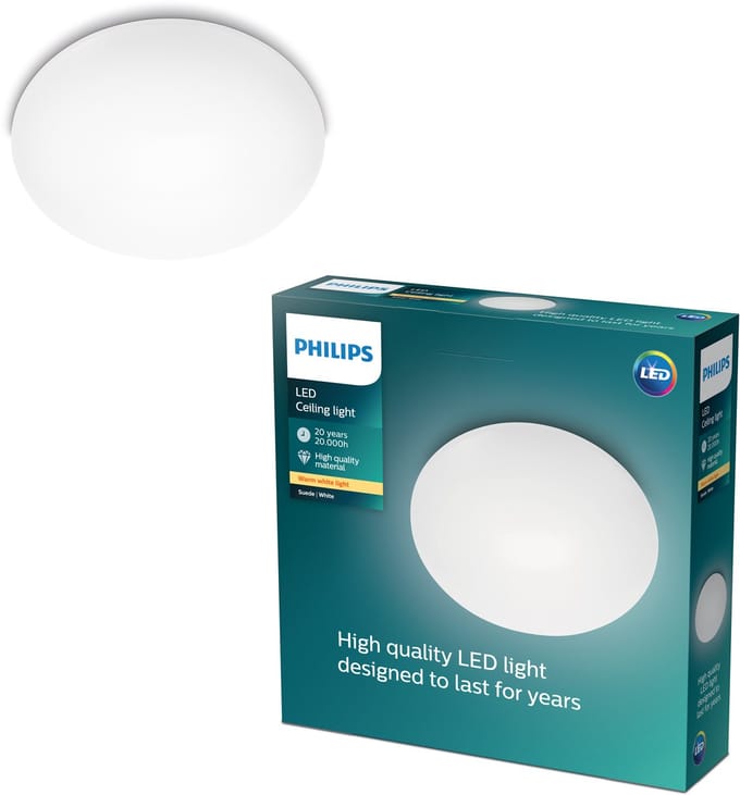 Philips Suede plafonnière - warmwit licht - 28cm