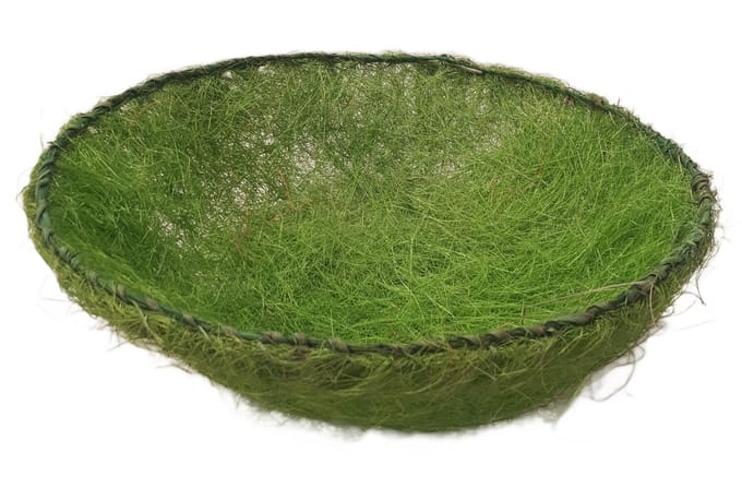 Mand, stro, groen, 28 cm