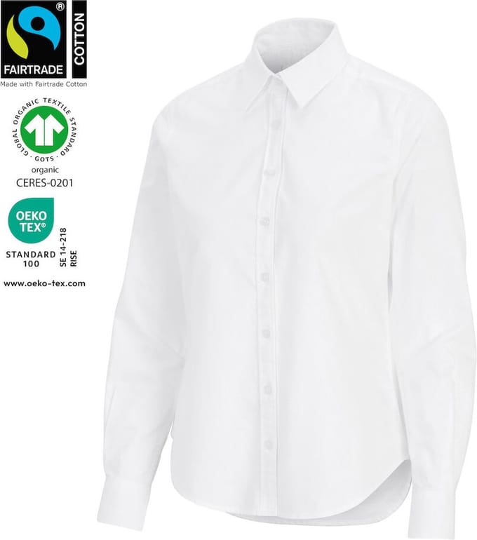 Cottover HEMD OXFORD LADY - GOTS GECERTIFICEERD 141031 - Wit - 46