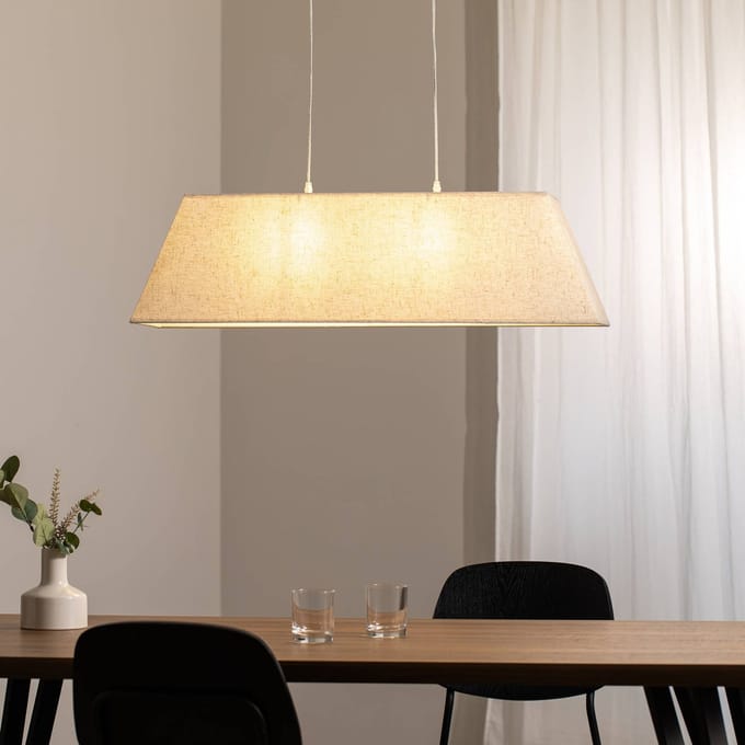 ONLI Hanglamp Miriel, 90 cm, textiel, hout