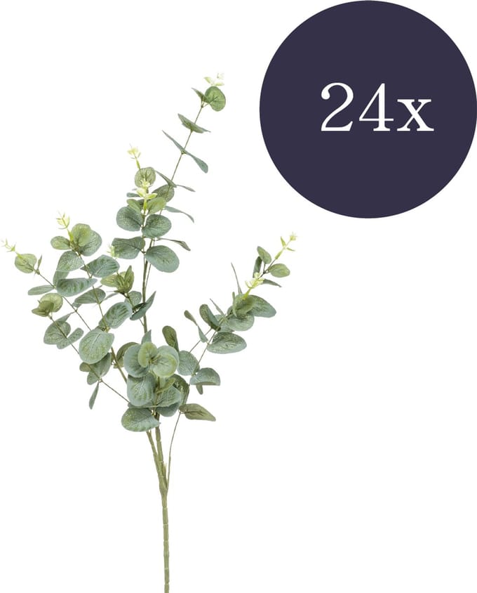Emerald - Kunsttak Eucalyptus 75cm - Set van 24 - Kunstplant voor binnen