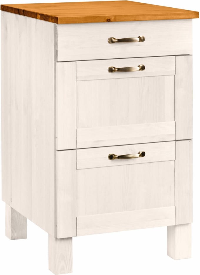 Alby-Kast-60cm - Wit/Honing Grenen
