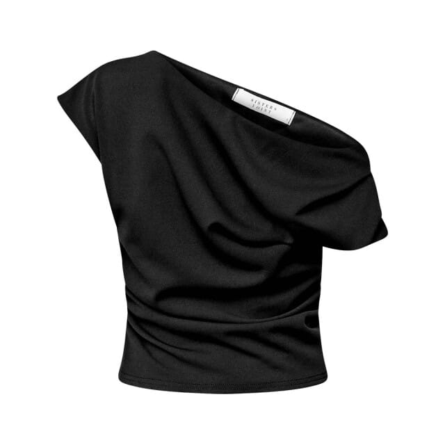 SisterS point zwarte dames top   Off-shoulder halslijn   Regular fit   Korte mouw Zwart S