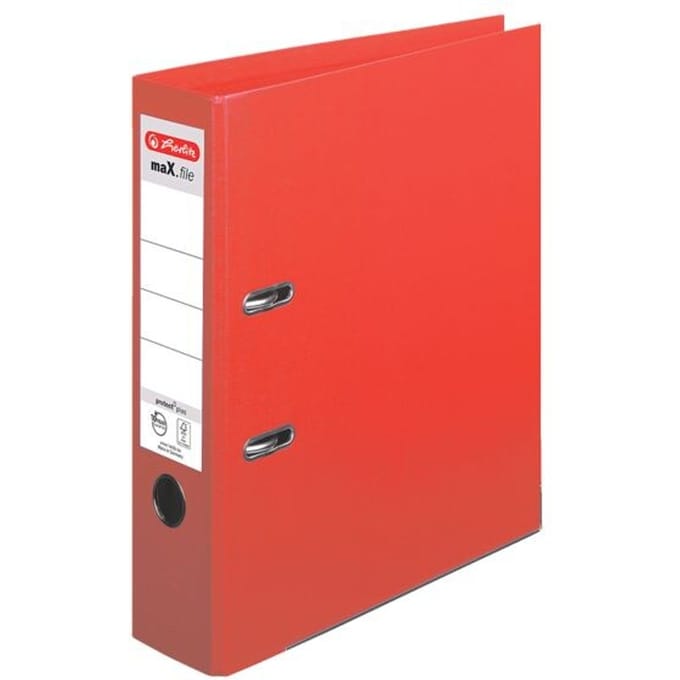 herlitz ordner maX.file protect plus, A4, rugbreedte 80 mm, rood