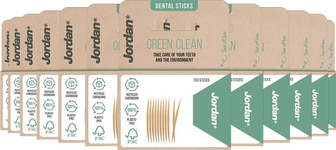 x12 Jordan Green Clean Tandenstokers Dun - 100 stuks