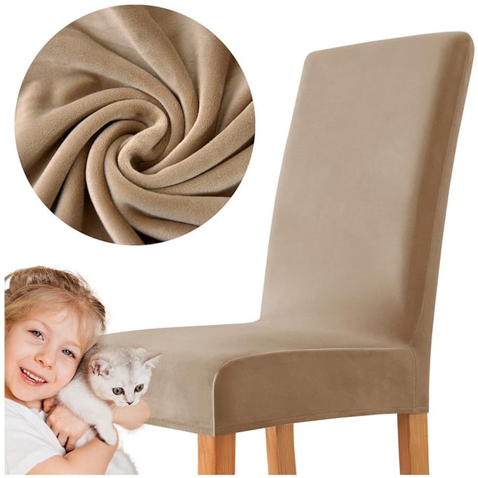Dik Velours Stoelhoes - Beige/Camel - Comfort & Stijl