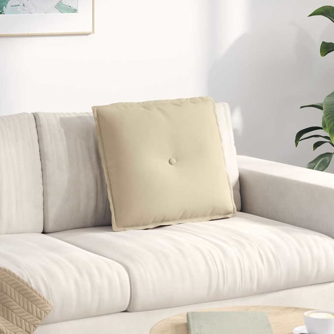 vidaXL - Rugkussen - Crèmekleurig - 50 - x - 45 - cm - Microvezel - Stof