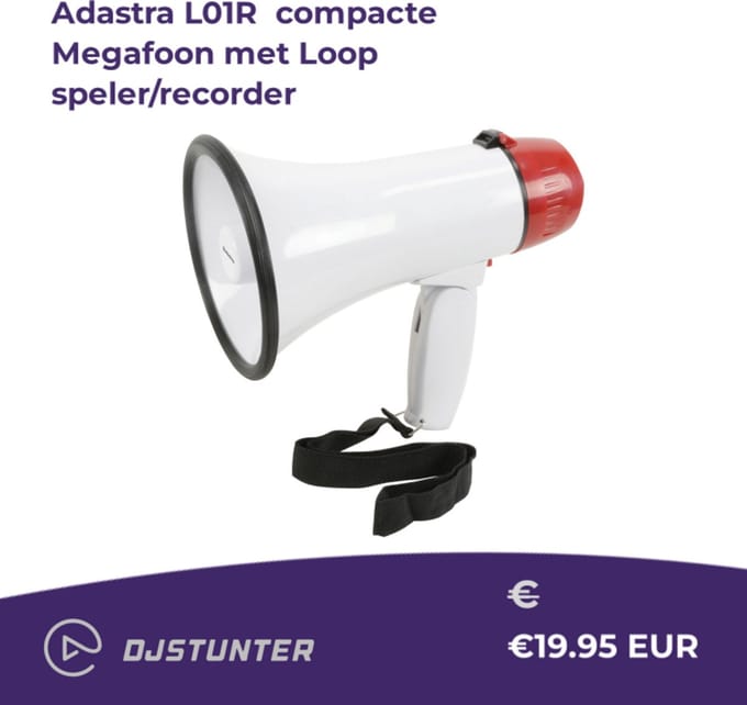 Adastra L01R compacte Megafoon met Loop speler/recorder