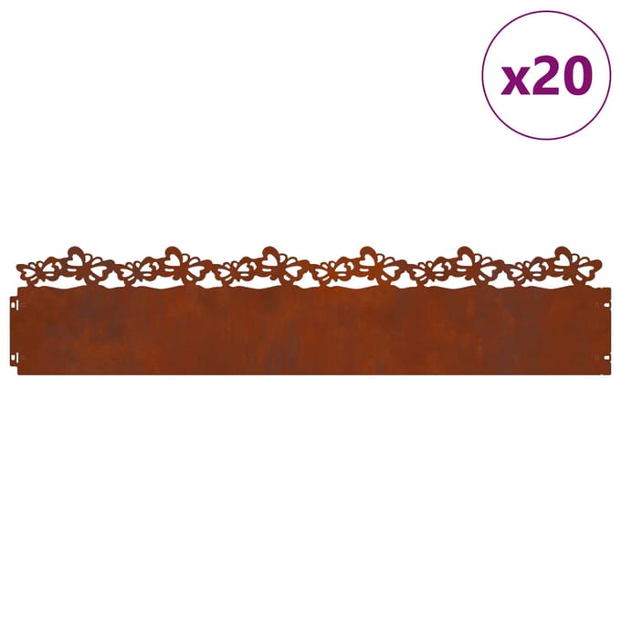 vidaXL - Gazonranden - 20 - st - 103 - x - 0,05 - x - 22 - cm - weervast - staal