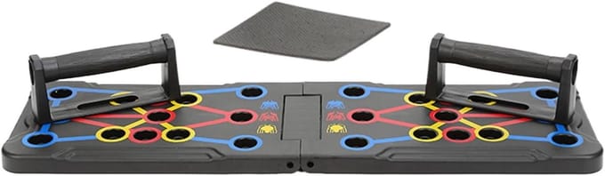 Push Up Board - Trainingsapparaat - Borstspiertraining - Inklapbaar Draagbaar - 66x19.5 cm - Meerkleurig