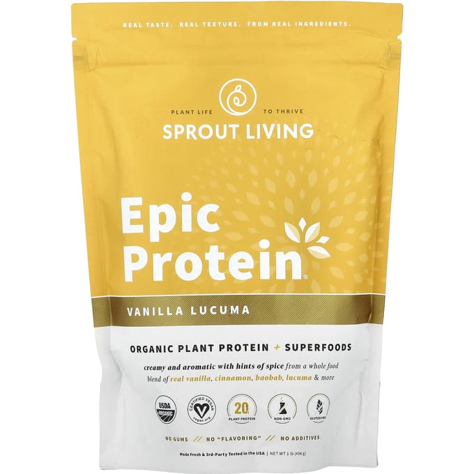 Sprout Living, Epic Protein, Vanille Lucuma, 16 oz (455 gr)
