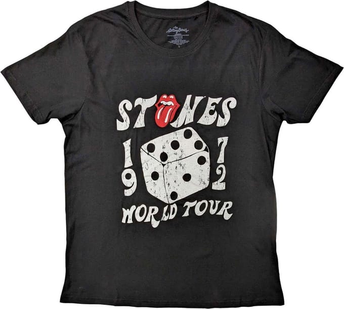 The Rolling Stones - Dice Tour '72 Heren T-shirt - S - Zwart