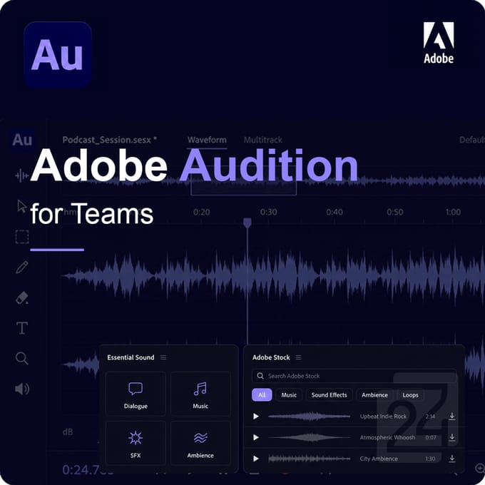 Adobe Audition for Teams EDU 100+ Gebruiker(s)