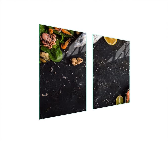 TMK ArtDeko Serie - Glazen Beschermplaat - 65x52 cm - Visontwerp - Multicolor