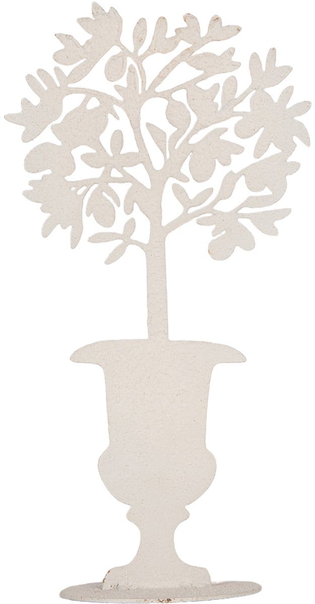 Clayre & Eef Decoratie Bloem Wit Metaal