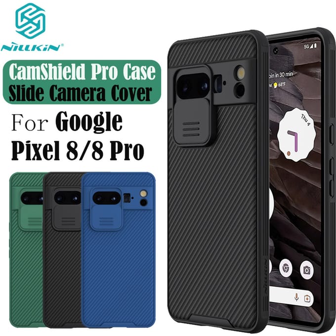 Nillkin CamShield Hoesje voor de Google Pixel 8 Pro - Back Cover met Camera Slider Groen