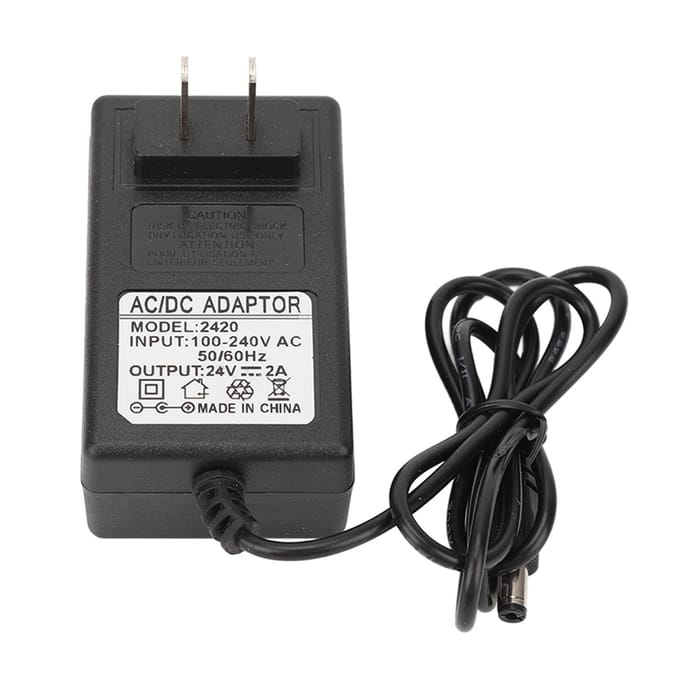 24V 2A Nagelvoedingsadapter 48W Voedingsadapter voor LED Nagellamp US PLUG black