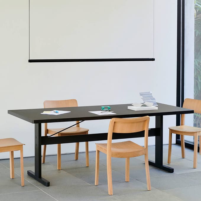 HAY Factor Linear Hanglamp - clear/aluminium - directional