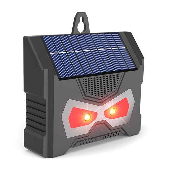 Solar Animal Repellent Tool Waterdichte ultrasone wasbeerverjager met LED-flitslamp zwart