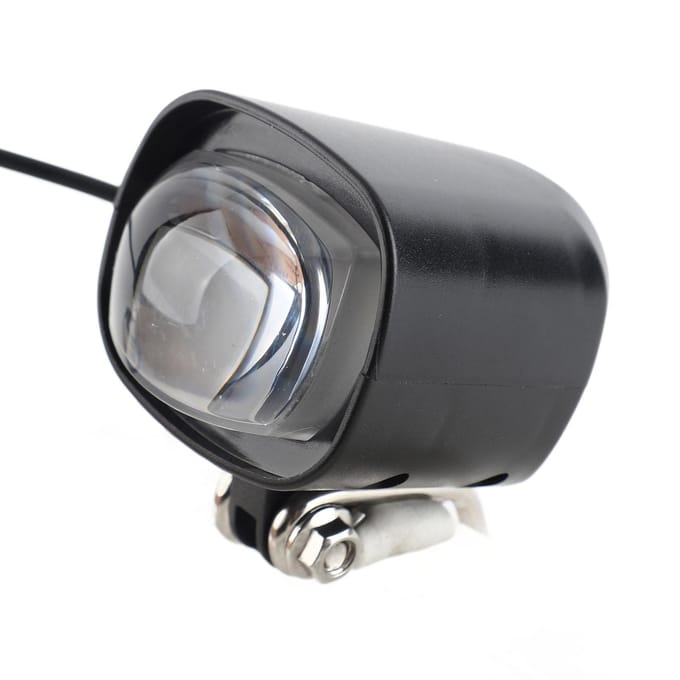 2-in-1 Waterdichte Fietskoplamp 12W 36V‑48V Fietslamp met Luid Hoorn 75‑100db black