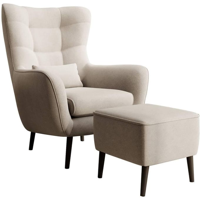 Fauteuil met hocker Verdiro velvet | NADUVI Collection