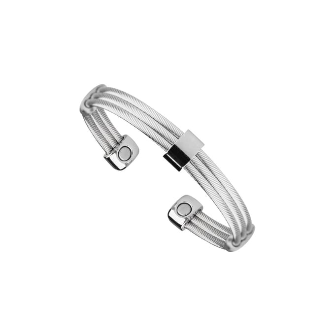Magneet Armband Trio Cable Stainless-Silver - L