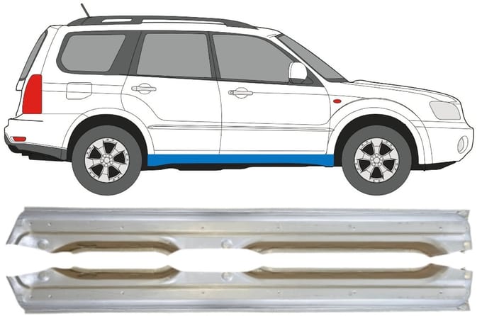 Volledige dorpel voor Subaru Forester SG 2002-2008 / Links + Rechts / Set
