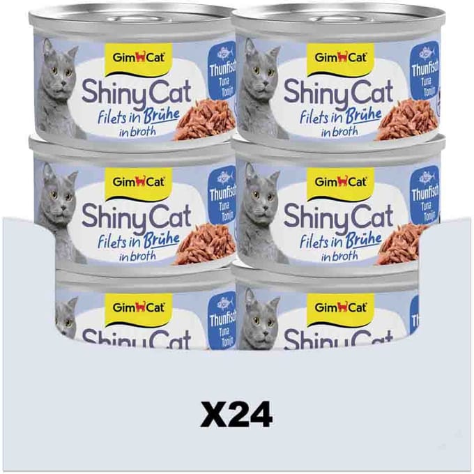 24 x 70 g - GimCat ShinyCat Filets in broth tonijn