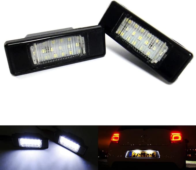 2x Kentekenverlichting LED Wit voor Citroën C4 C5 C6 C8 en diverse modellen