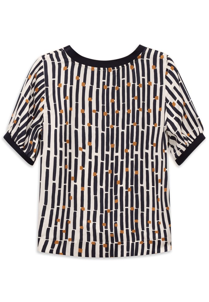 Bugatti Damen Blouse met korte mouwen en grafische print van 100% viscose