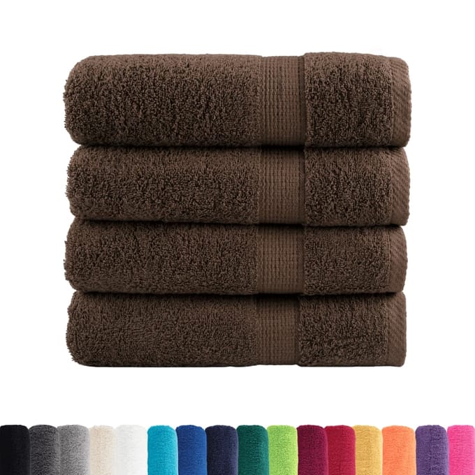 vidaXL - Badhanddoeken - SOLUND - 4 - st - 600 - g/m² - 100x150 - cm - bruin