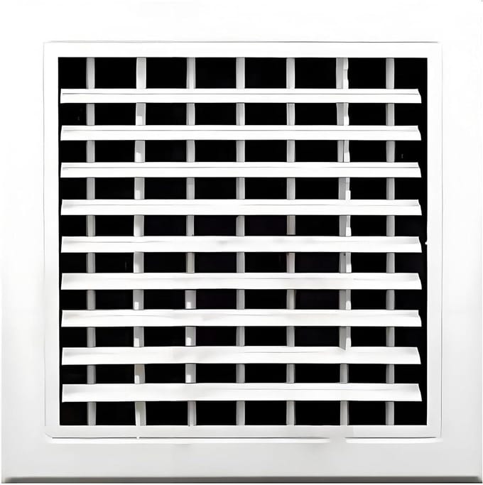 Ventilatierooster Aluminium - Lucht Uitlaat - Ventilatie Verbeteren - Verstelbaar Ontwerp - 60x60 cm - Wit