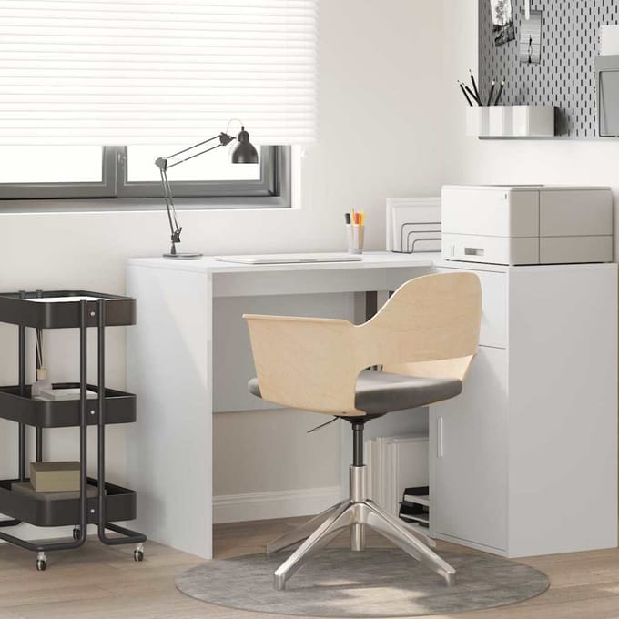 vidaXL Bureau met plank met opslag Wit 102 x 50 x 75 cm Bewerkt hout