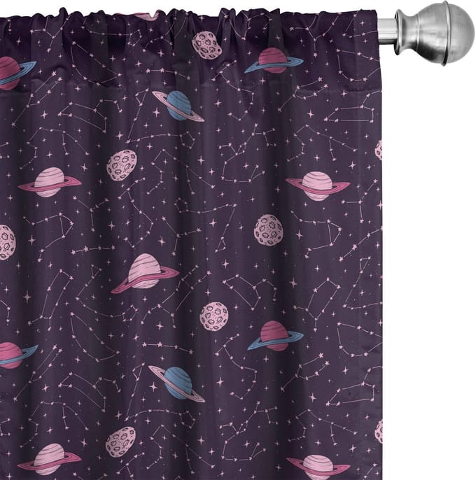 ABAKUHAUS Gordijnen – Platz Constellaties Saturnus – 2x75x225 cm – Multicolor
