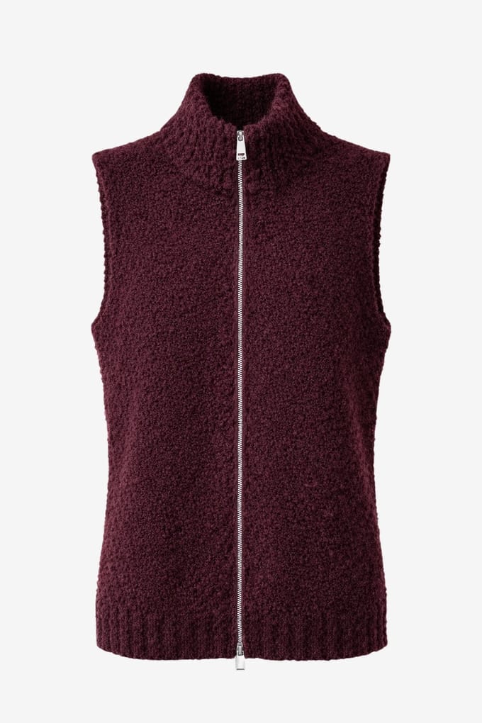 Vest Boucle long zip | Bordo - Bordo / S