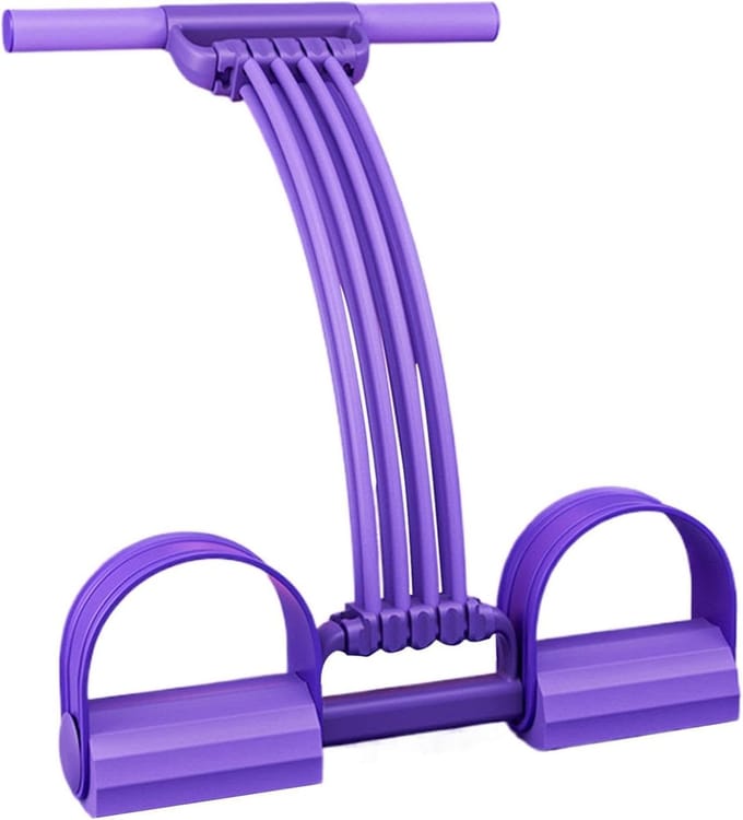 Fitness Elastisch Touw - Pedaal Trainer - Thuis Trainen - Verstelbare Weerstand - 51 cm Lengte - Paars