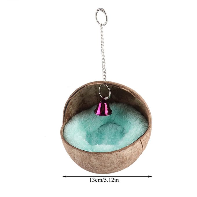 Nid d'élevage pour oiseaux en cosse de noix de coco naturelle, lit, cage, nid d'éclosion avec tapis black