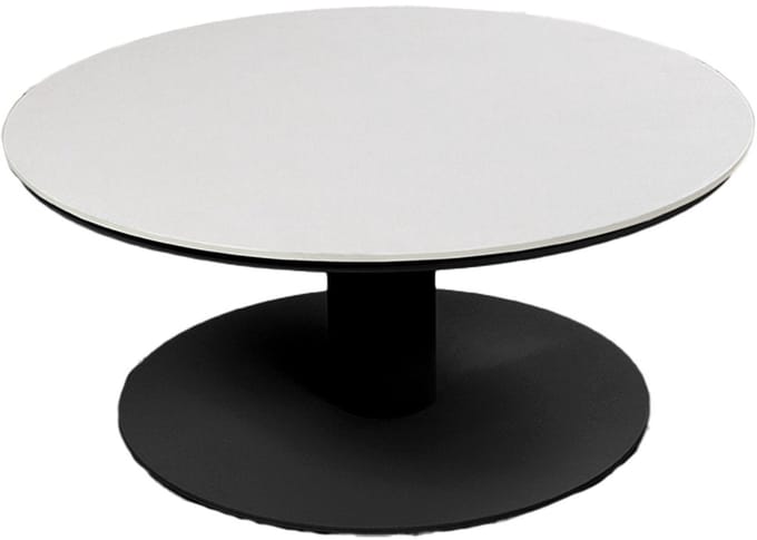 Loungetafel Barletta ø80cm | Sandstone/Black | Aluminium & Kunststof