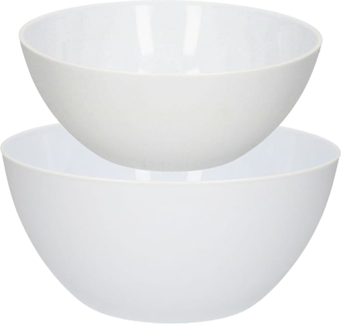 Plasticforte voedsel serveer schalen set - 4x stuks - kunststof - wit