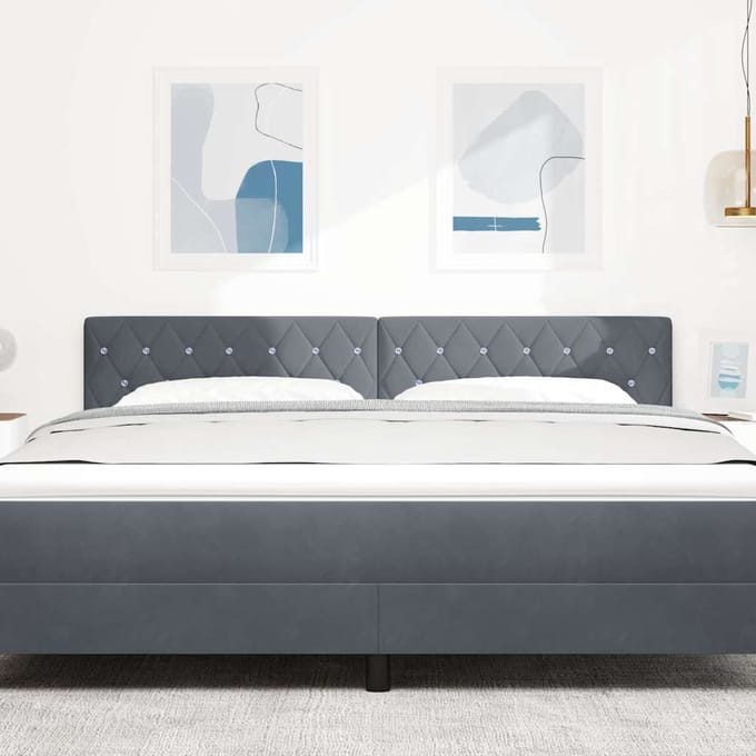 vidaXL - Hoofdbord - Donkergrijs - 180 - cm - Fluweel