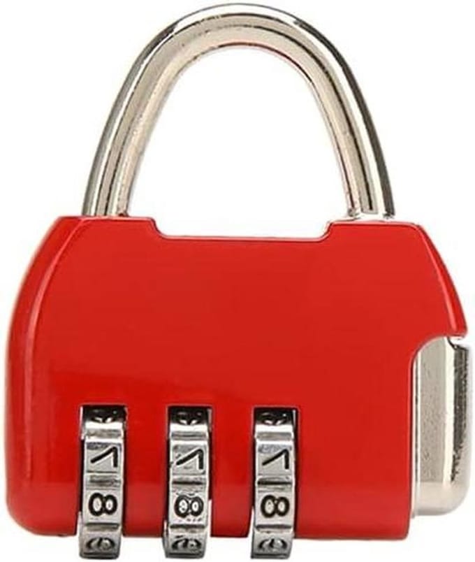 Cijferslot Bagage - Combinatieslot Koffer - Veilige Reis - 3-Cijferige Code - 34 x 41mm - Rood