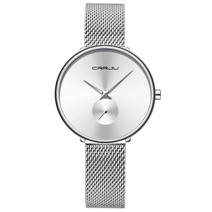 CRRJU® - Horloge Dames - Cadeau voor Vrouw - 40 mm - Zilver Wit