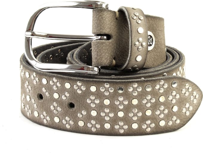 b.belt Leren Riem Nietengürtel W100 Mausgrau Grijs